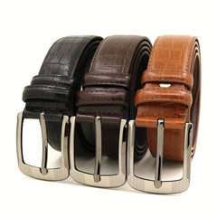 Alloy Single Prong Dress Buckle Belt for Men