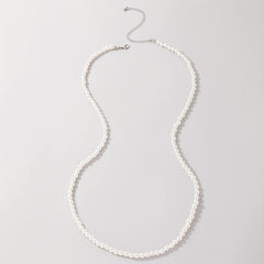 Faux Pearl Waist Metal Waistband Chain Belt for Women