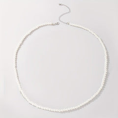 Faux Pearl Waist Metal Waistband Chain Belt for Women