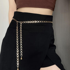 Metal Chain Belt Decoration Thin Waist Chain For Women
