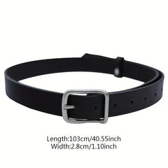 Square Pin Buckle Belt Solid Casual PU Jeans Pants Belt