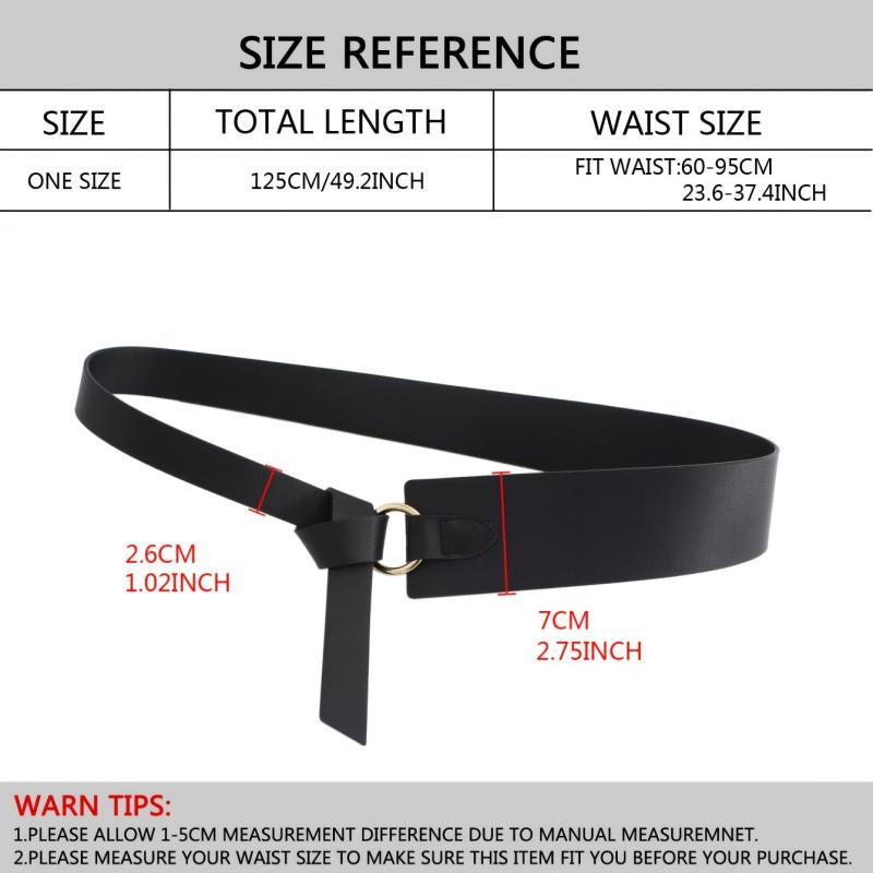 Stylish PU Leather Belt Casual Waistband Dress Coat Sweater Girdle
