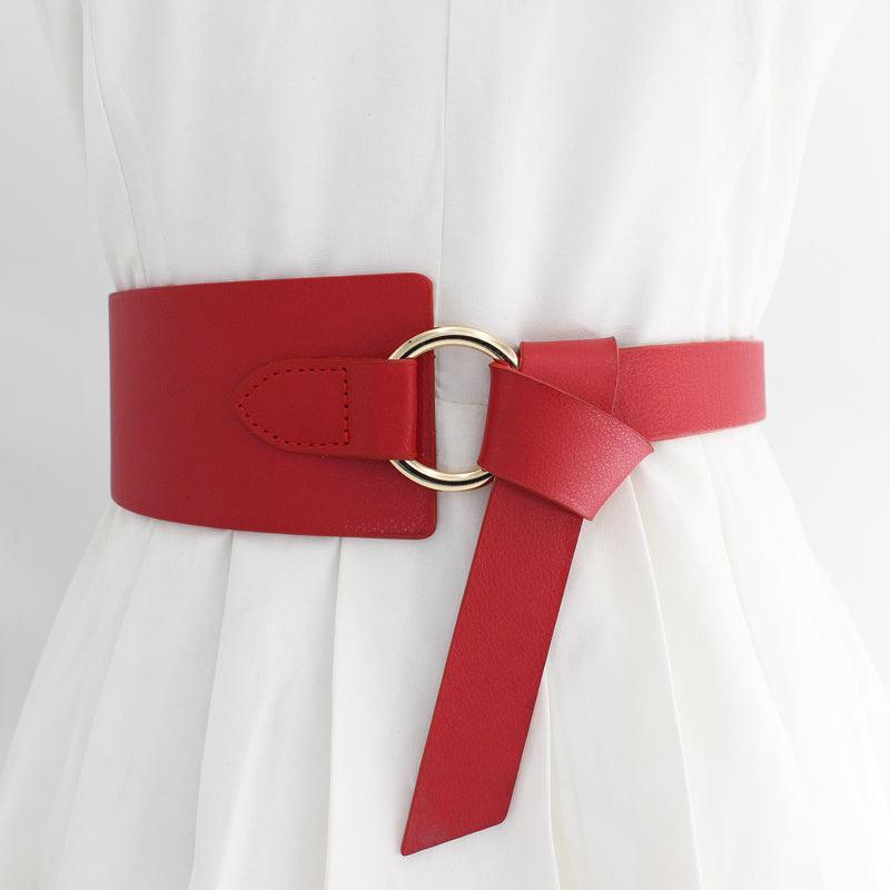 Stylish PU Leather Belt Casual Waistband Dress Coat Sweater Girdle