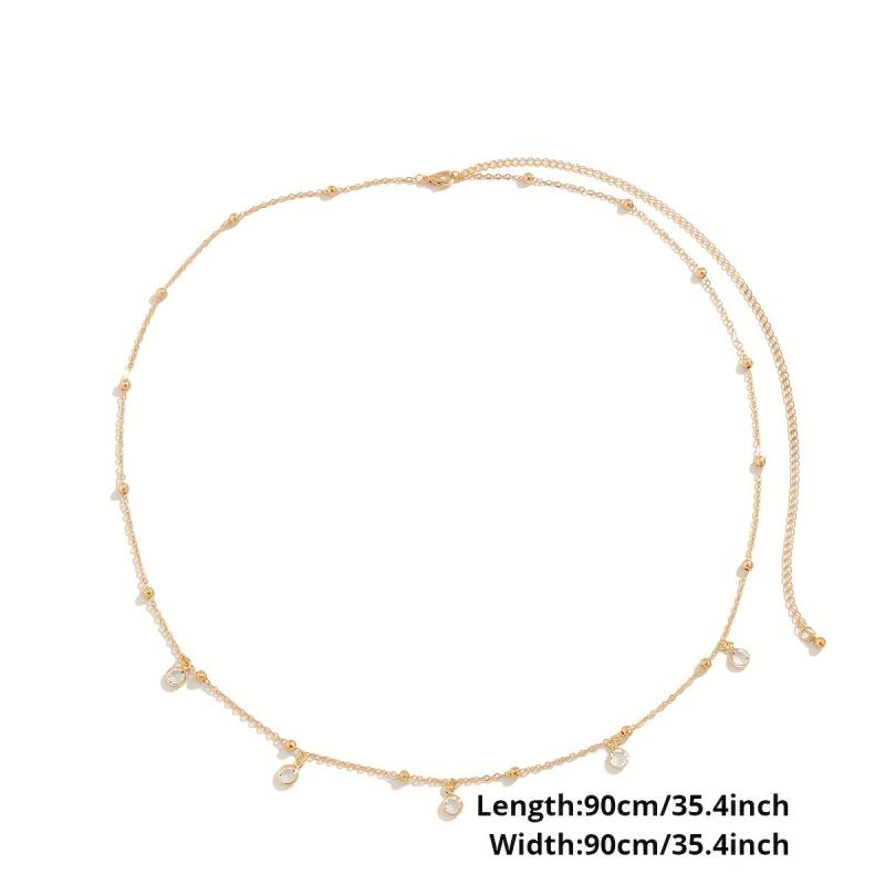 Crystal Pendant Tassel Waist Chain Elegant Belly Chain Women Decorative Accessor