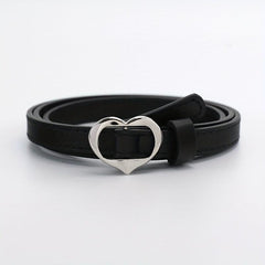 Heart Shape Buckle PU Belt Women Waist Belts Casual Jeans Belts