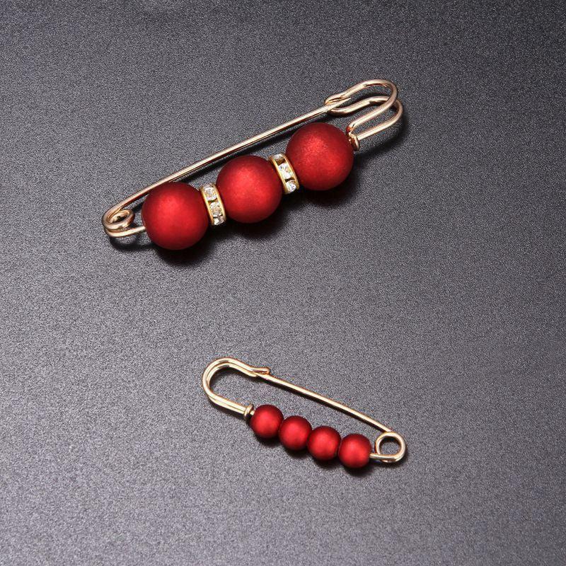 2pcs Faux Pearl Brooch Pins Rhinestones Collar Pin DIY Accessories