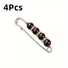 4Pcs Faux Pearl Brooch Pins Waist Buckles Pants Buckle Clips