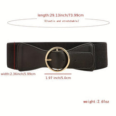 Solid Bowknot PU Leather Elastic Waistband Vintage Coat Girdle For Women