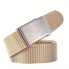 Men's Metal Buckle Nylon Canvas Work Belt