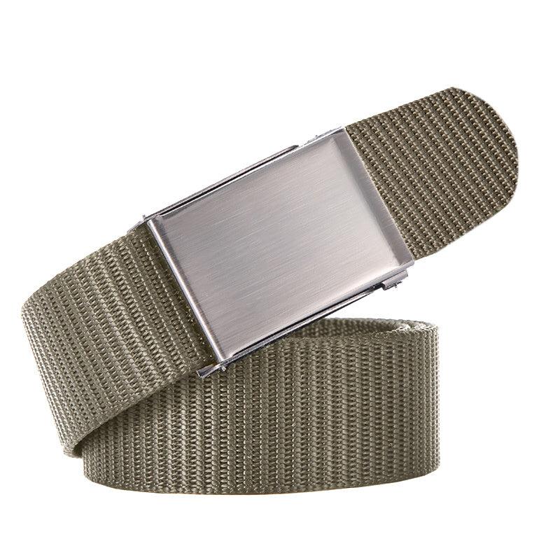 Men's Metal Buckle Nylon Canvas Work Belt