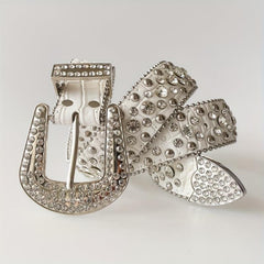 Rhinestone Rivet Y2K Belt Hip Hop PU Leather Jeans Pants Belt Solid Punk