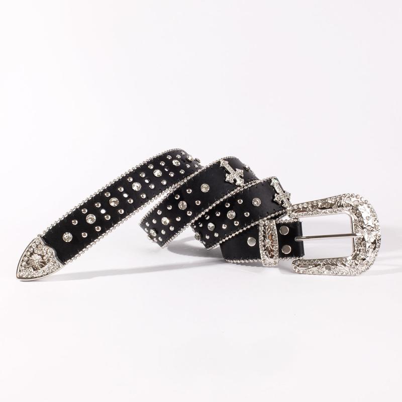 Punk Rhinestone Belt Western Cowgirl Cowboy Jewelry Funky Y2K Belt