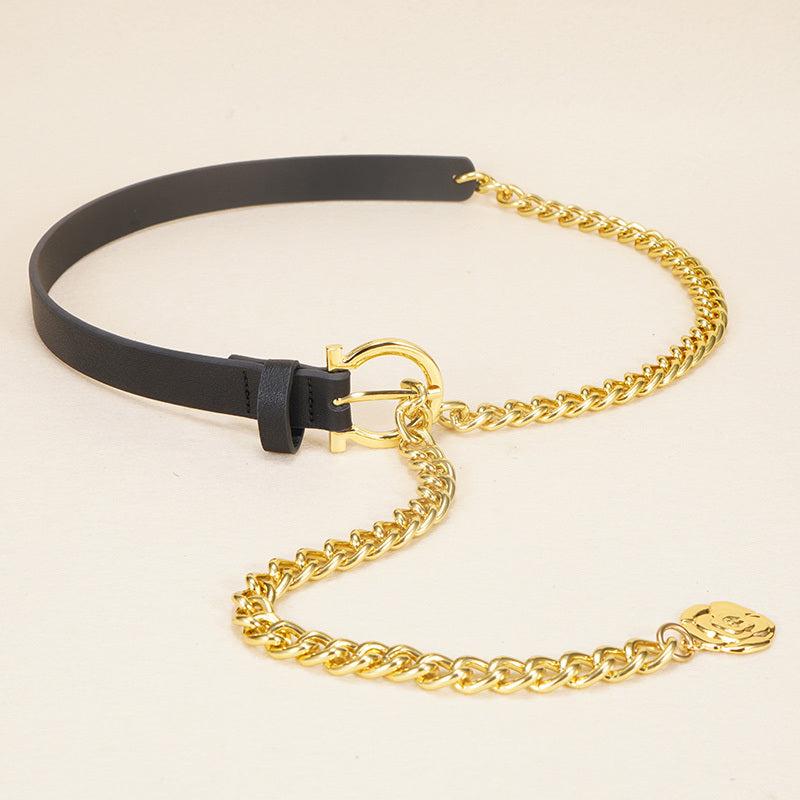 Metal Waist Chain Accessories Thin Belt Women's Decorative Suit Skirt