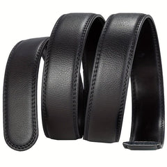 Men's Leather Belt Automatic Buckle Business Waist Strap