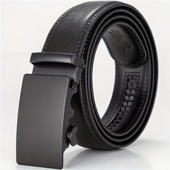 Men's Leather Belt Automatic Buckle Business Waist Strap