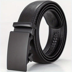 Men's Leather Belt Automatic Buckle Business Waist Strap