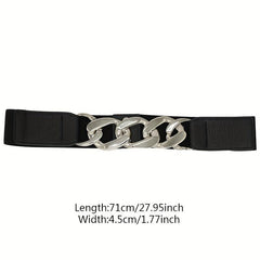 Ring Linked Wide Chain Belt Solid Waistband Vintage Girdle