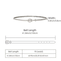 Rhinestone Glitter Waist Chain Sparkle Belt with Buckle
