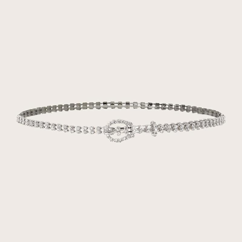 Rhinestone Glitter Waist Chain Sparkle Belt with Buckle