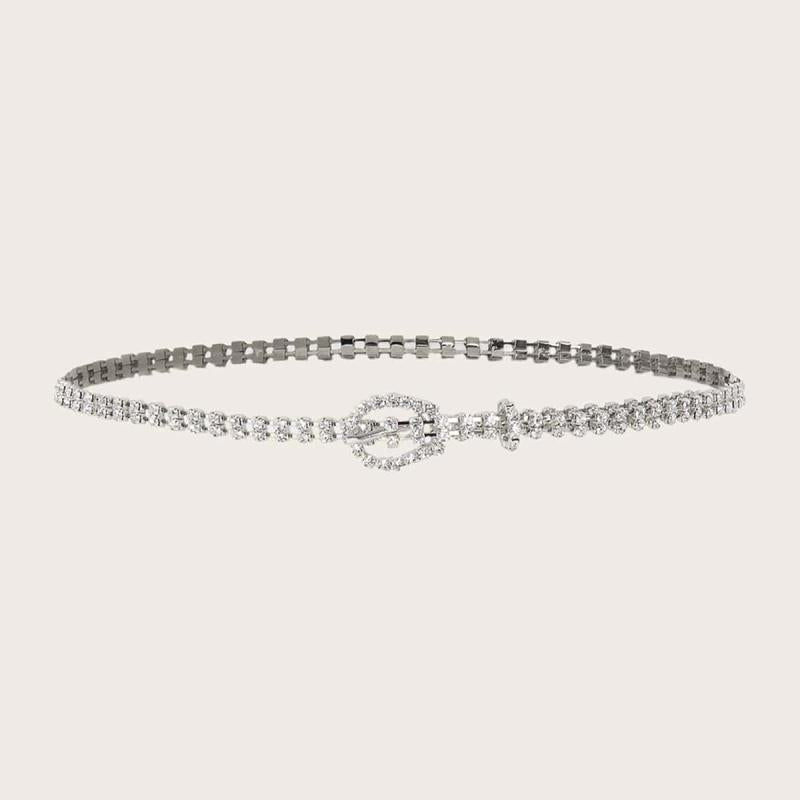 Rhinestone Glitter Waist Chain Sparkle Belt with Buckle