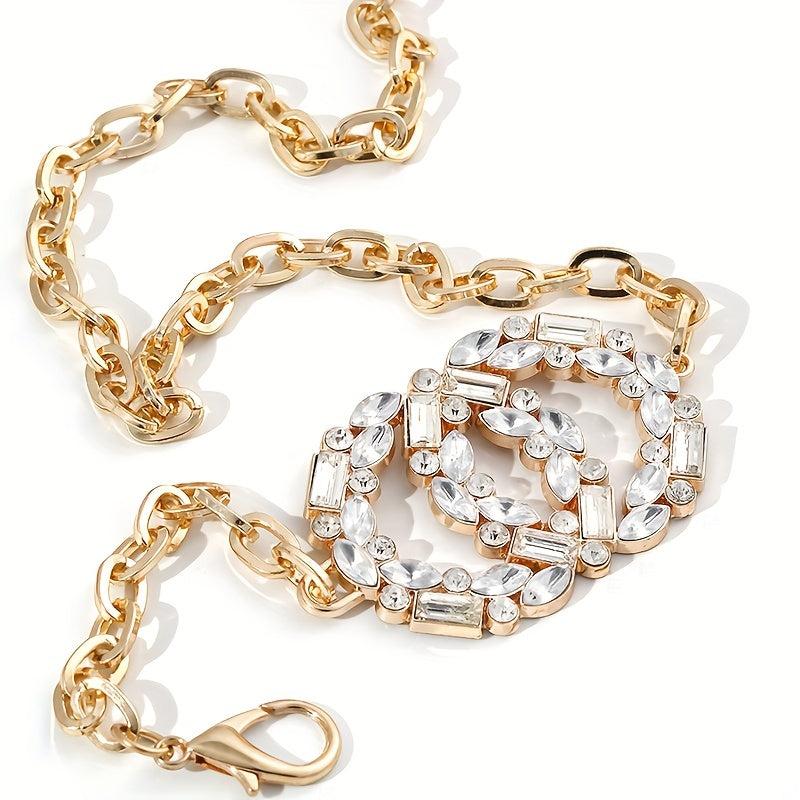 Rhinestone Decor Waist Chain Body Chain