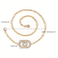 Rhinestone Decor Waist Chain Body Chain