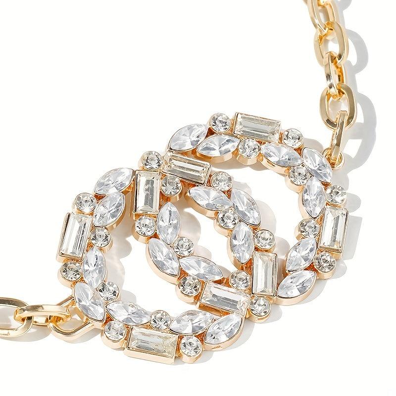 Rhinestone Decor Waist Chain Body Chain