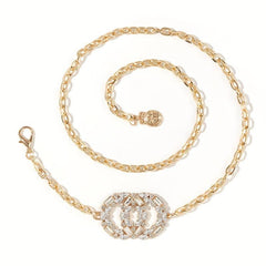Rhinestone Decor Waist Chain Body Chain