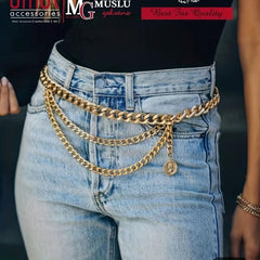 Vintage Chain Fringe Waistband Hip Hop Adjustable Jeans Belt