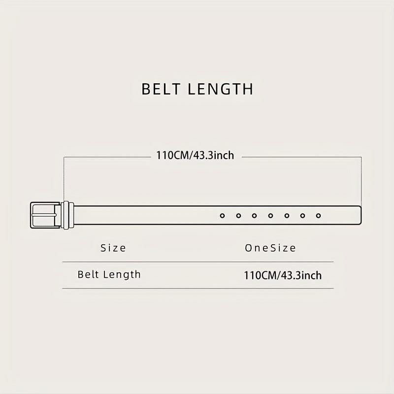Oval Buckle Belt PU Leather Casual Solid Reversible Belt Unisex