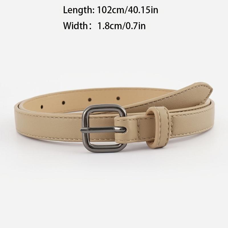 Soft Solid Thin Leather Belt for Women