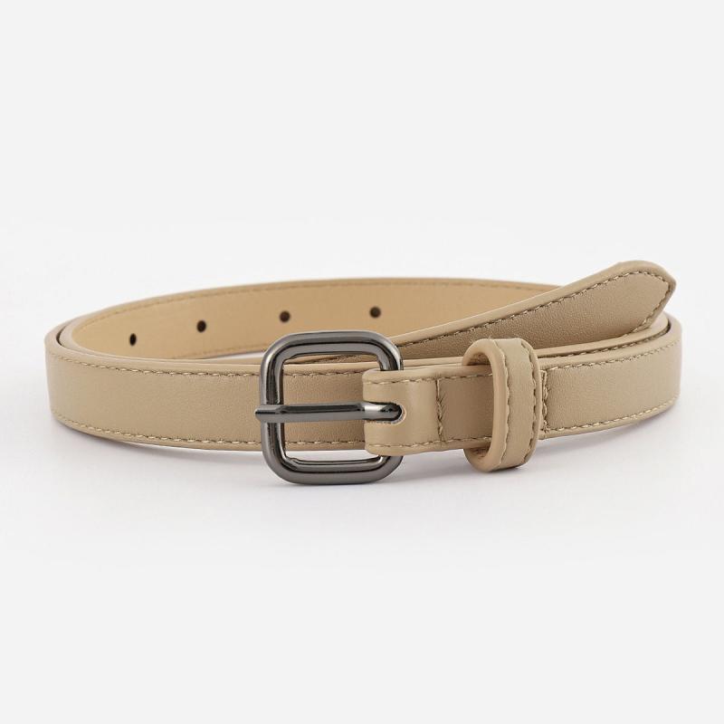 Soft Solid Thin Leather Belt for Women