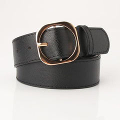 Round Buckle Belt Women Casual Dress Belt Leather Belt Waistbands
