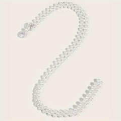 Bowknot Decor Waist Chain Faux Pearl Elastic Chain Belt Dress Girdle