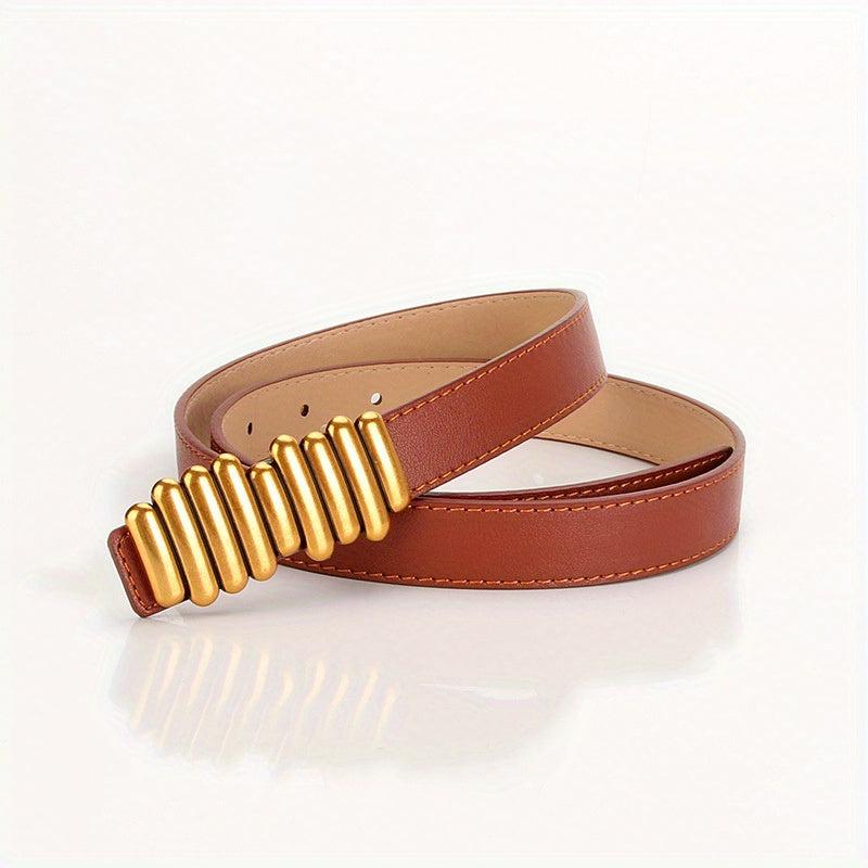 Stylish PU Leather Thin Belt Solid Coat Girdle For Women