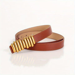 Stylish PU Leather Thin Belt Solid Coat Girdle For Women