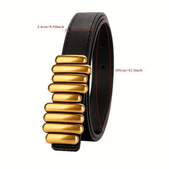 Stylish PU Leather Thin Belt Solid Coat Girdle For Women
