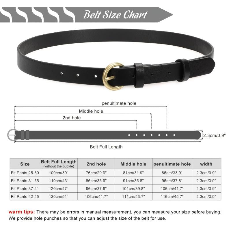 Women's Golden Buckle Pu Leather Belt