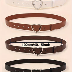 Heart Pin Buckle Belt Vintage Classic Jeans Pants Dress Girdle For Women