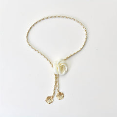 Camellia Flower Waist Chain Metal Waistband for Women