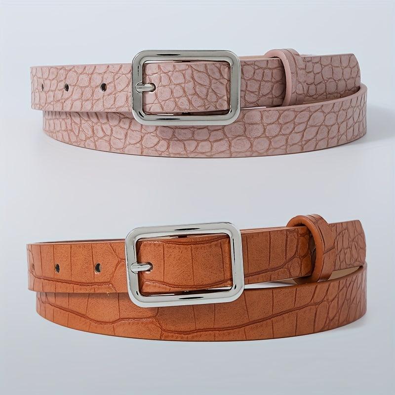 Classic Stone Pattern PU Belt Solid Belt Vintage Jeans Pants Belt Dress Girdle