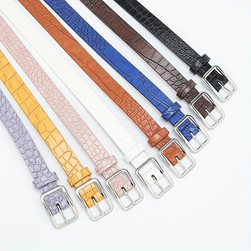 Classic Stone Pattern PU Belt Solid Belt Vintage Jeans Pants Belt Dress Girdle