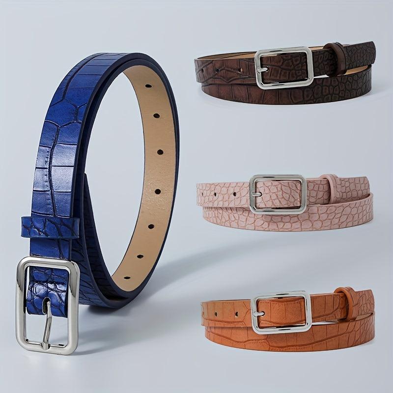 Classic Stone Pattern PU Belt Solid Belt Vintage Jeans Pants Belt Dress Girdle