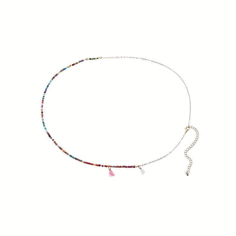 Boho Waist Chain Tassel Pendant Elastic Belly Chain