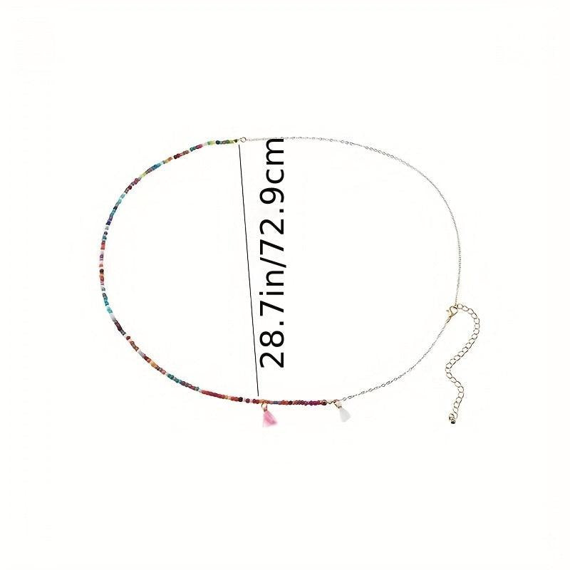 Boho Waist Chain Tassel Pendant Elastic Belly Chain
