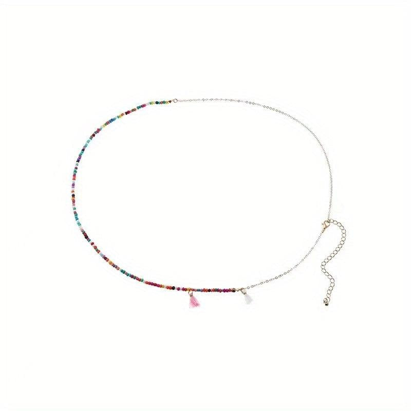 Boho Waist Chain Tassel Pendant Elastic Belly Chain