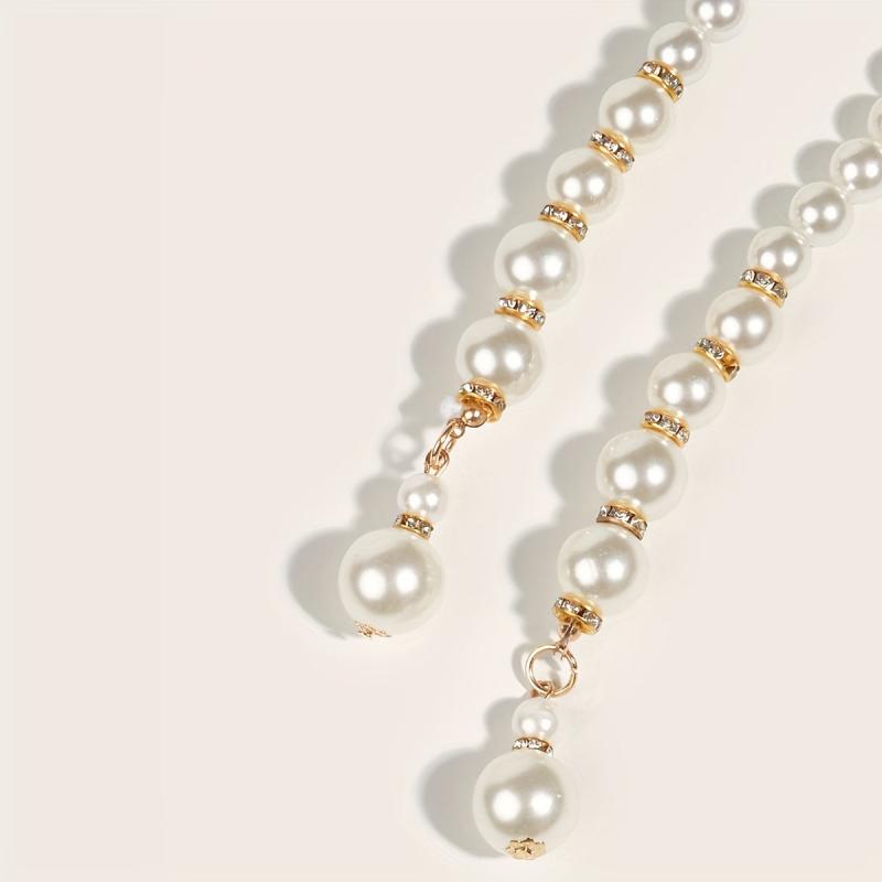 Faux Pearl Tassel Waist Chain Adjustable Pendant Chain Belt