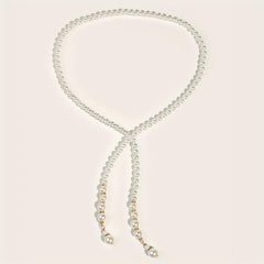Faux Pearl Tassel Waist Chain Adjustable Pendant Chain Belt