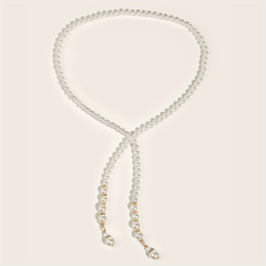 Faux Pearl Tassel Waist Chain Adjustable Pendant Chain Belt