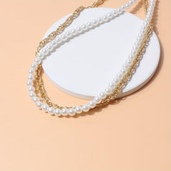 Vintage Faux Pearl Chain Waistband Golden Fringe Girdle